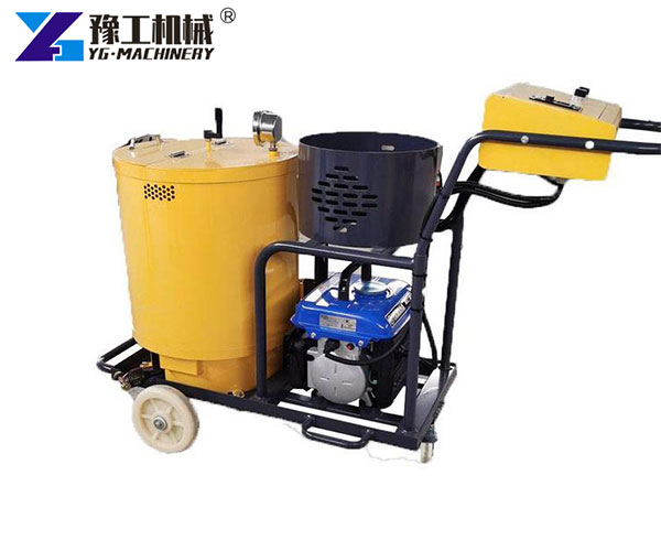 Concrete joint sealing machine working