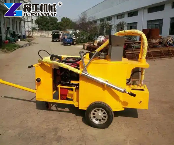 Portable asphalt crack filler machine on trailer