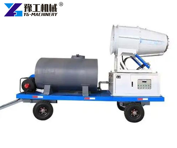 Portable fog cannon machine mounted on trailer