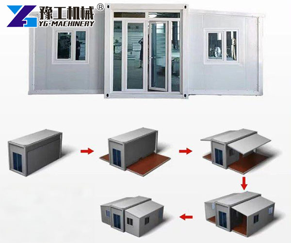 Prefab container house unfolding process