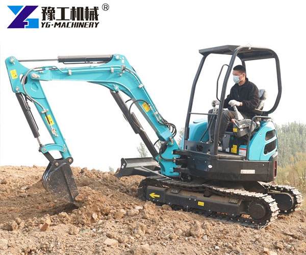 Small digger for trenching and landscaping