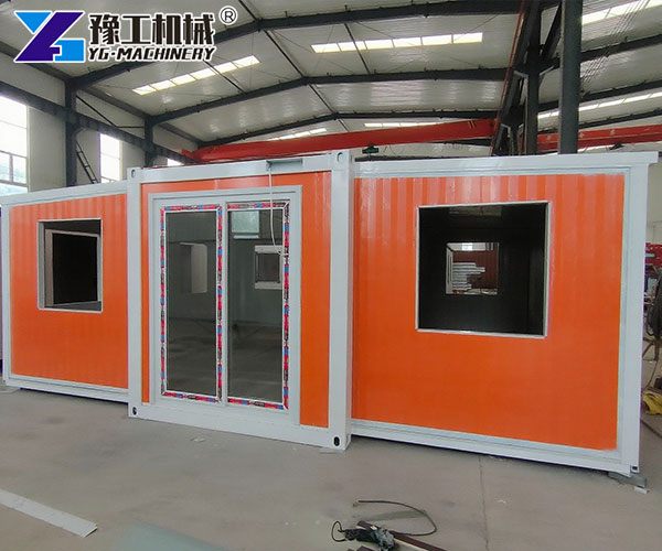 Foldable container home transported by truck