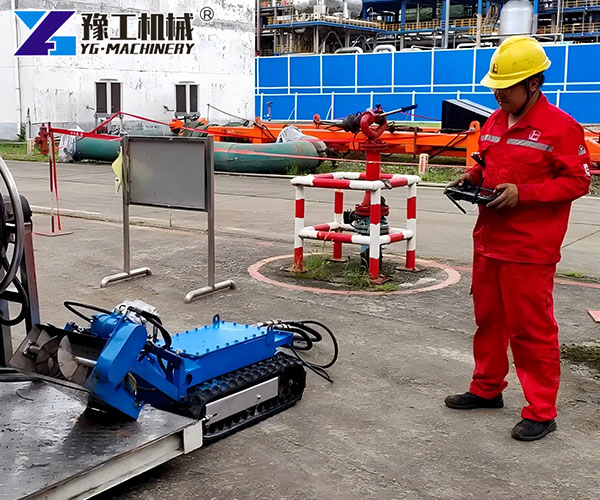 Remote Controlled Dredging Robot on Site