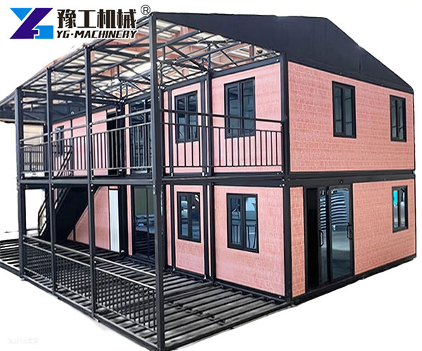 Expandable container house with steel frame
