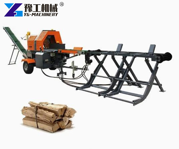 Horizontal firewood splitter machine with gasoline engine