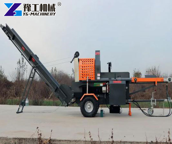 Hydraulic log splitter with stable horizontal design