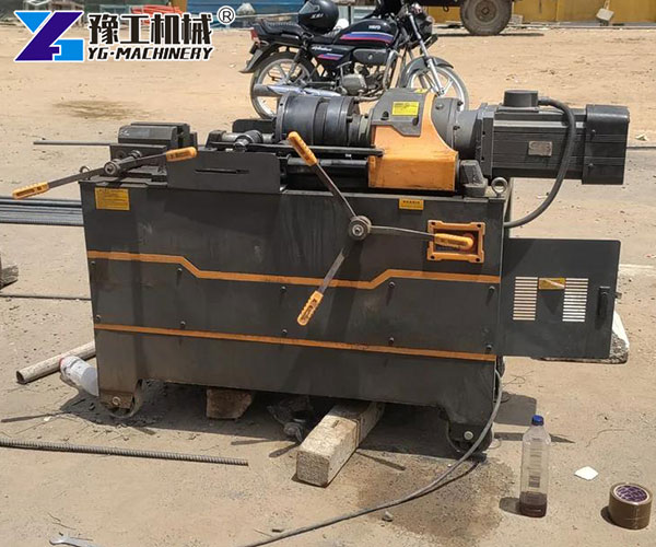 Hydraulic rebar threader for a construction site