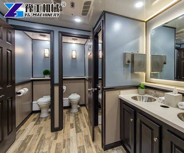 Luxury portable toilet trailer for festivals