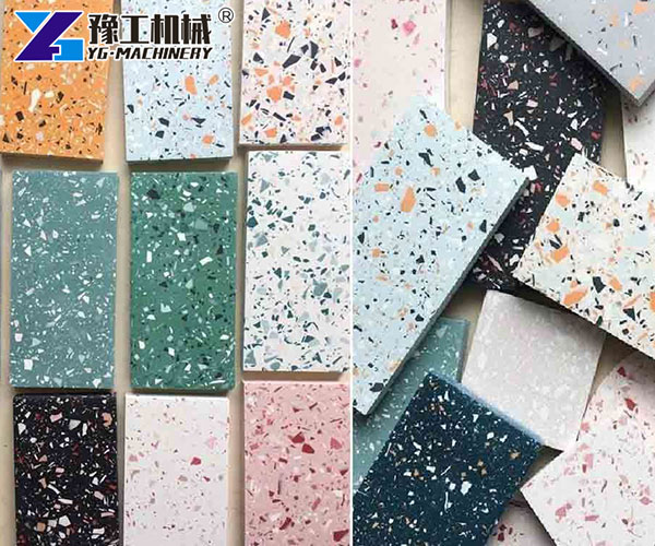 Multi-pattern terrazzo tiles made by tile machine