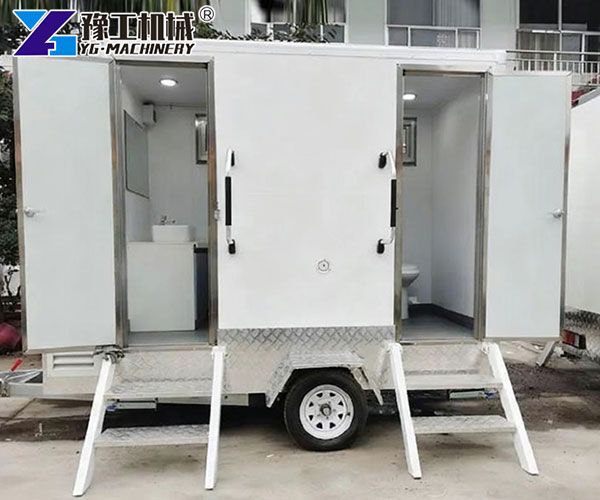 Outdoor mobile toilet unit with hand wash