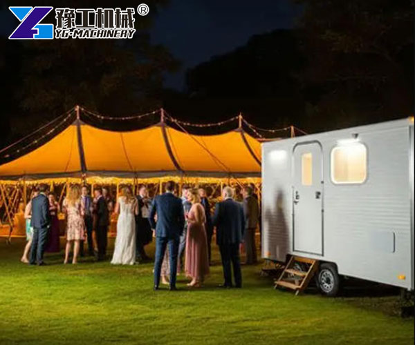 Outdoor portable toilet trailer for weddings
