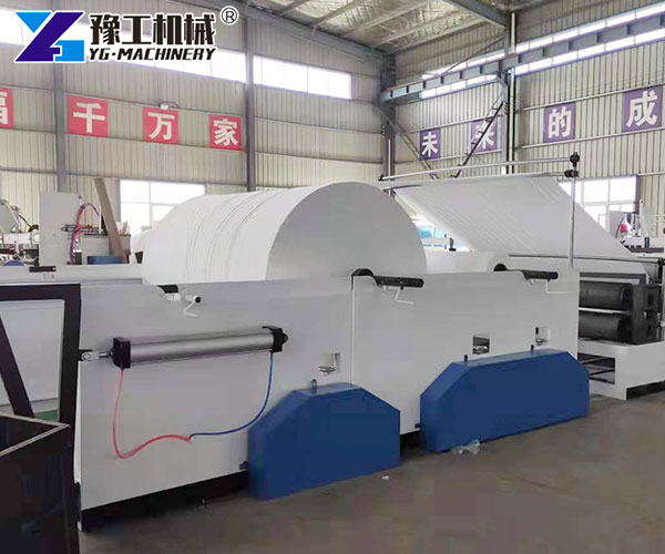 Paper roll manufacturing equipment with PLC control
