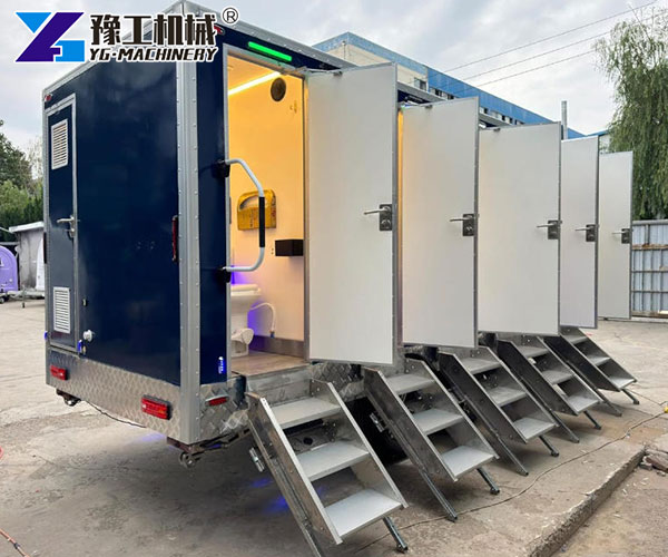 Portable bathroom trailer for camping and parks