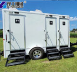 Portable sanitation trailer with multiple stalls