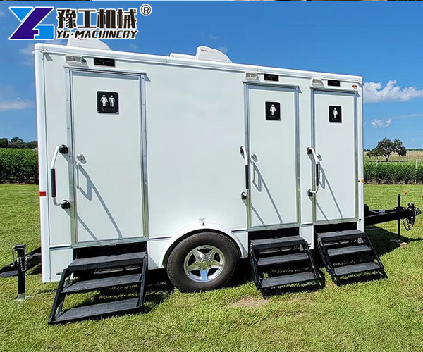 Portable sanitation trailer with multiple stalls
