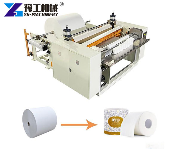 Toilet paper roll making machine cutting section