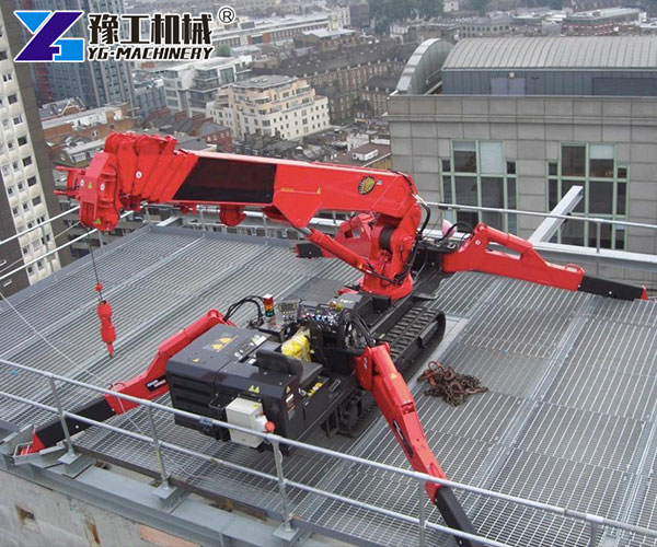 5 Ton Spider Crane on a construction rooftop