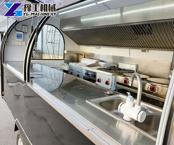 Fully equipped mobile coffee trailer workspace