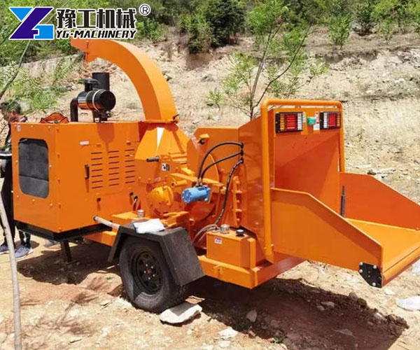 Mobile Diesel Wood Chipper on a remote forestry site
