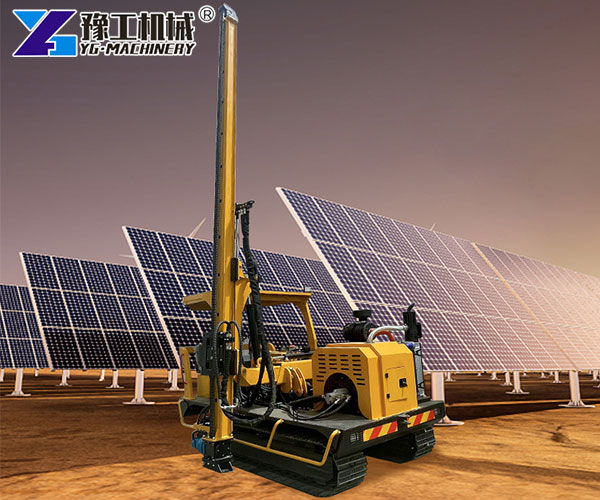 Photovoltaic pile driver for solar farm foundation