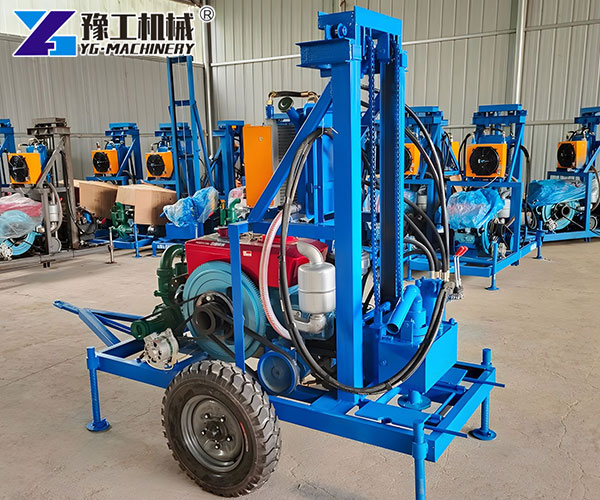 Small water boring machine with diesel engine