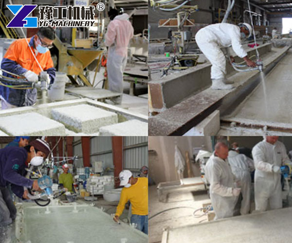 Electric grc spray machine for concrete panels