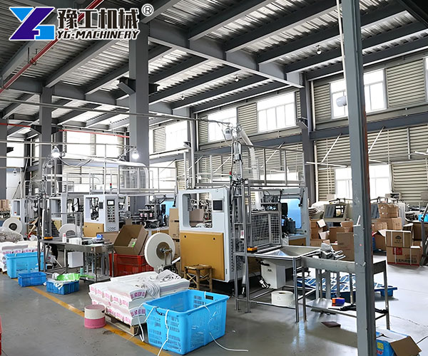 Paper cup factory machine workshop view