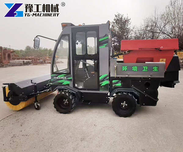 ride on snowplow pushing deep snow