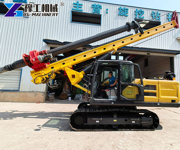 Rotary piling rig for bridge foundation