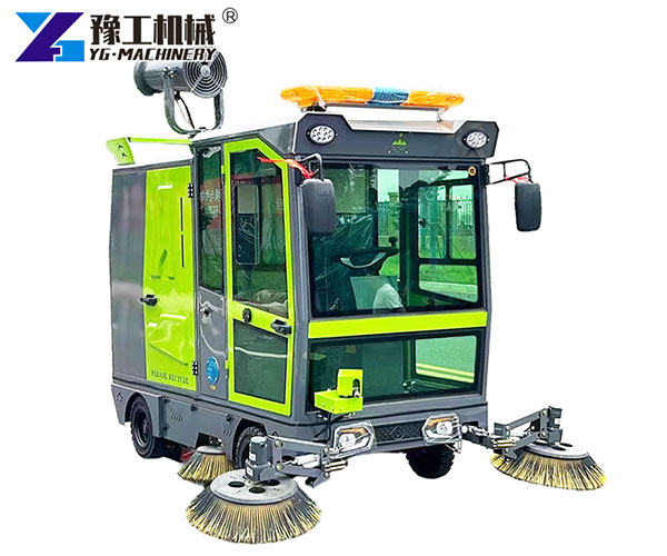 small road sweeper with water spray system
