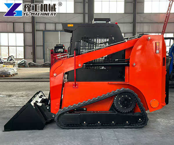 Small track skid loader in the warehouse