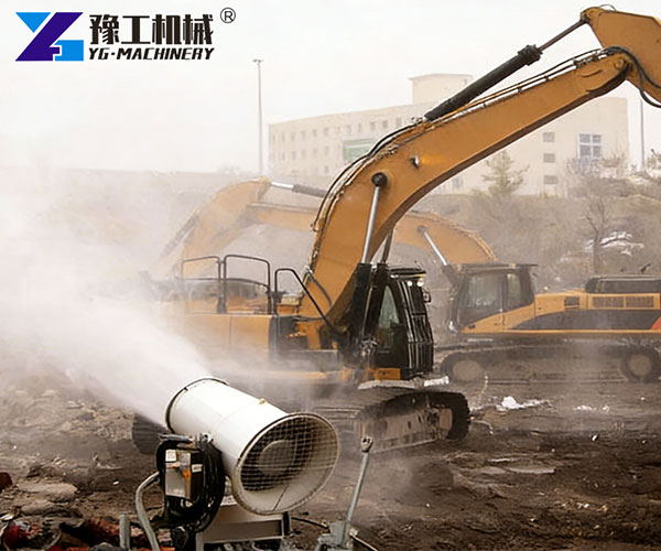 Dust suppression cannon for industrial use