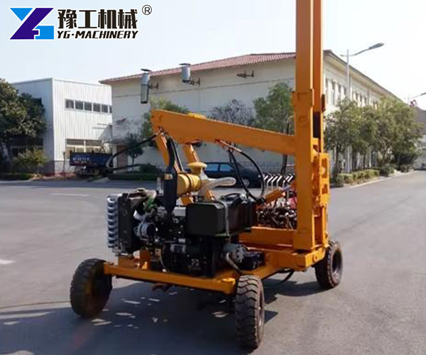 Guardrail steel post installation machine
