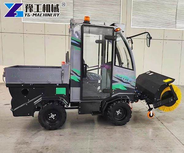 heated cabin sidewalk snow removal machine