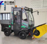 municipal snow cleaning machine in winter