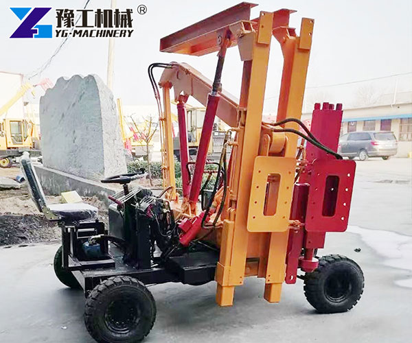 Post pounding machine for fence building