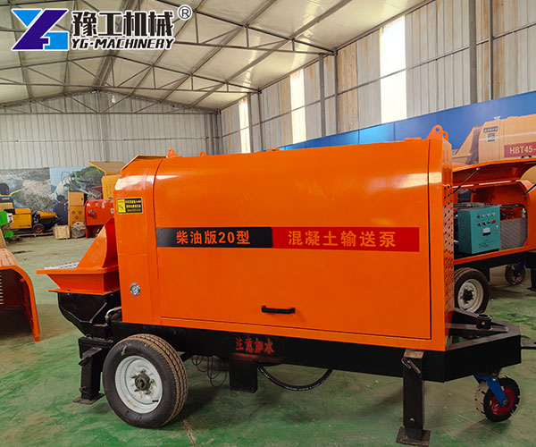 small concrete pump on the jobsite