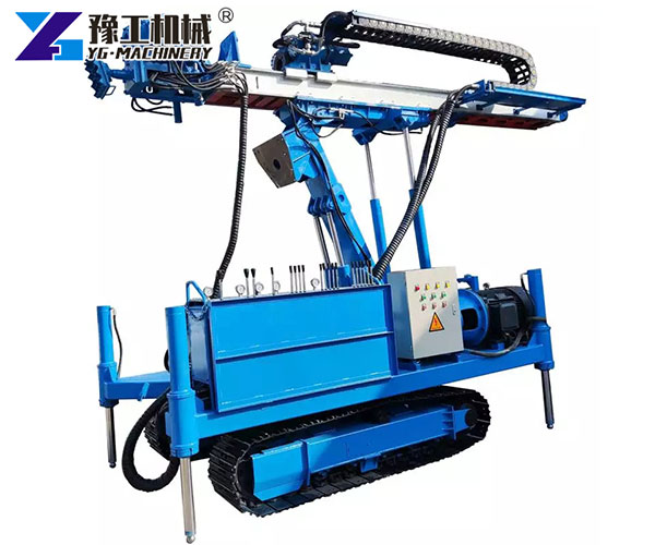 Jet grouting drilling machine construction site