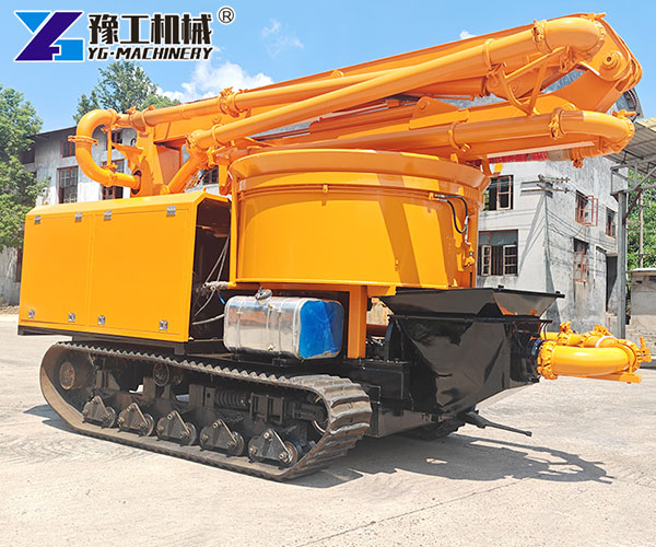 concrete mixer truck with a pump machine