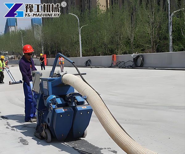 Road shot blaster on an urban road