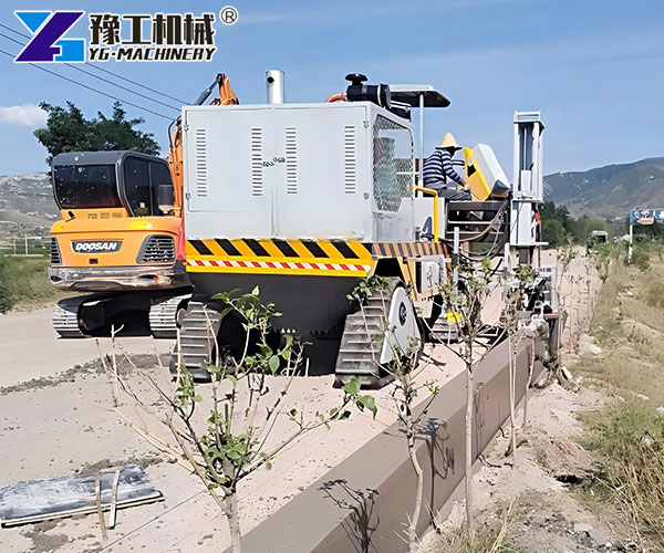 barrier wall machine road construction site