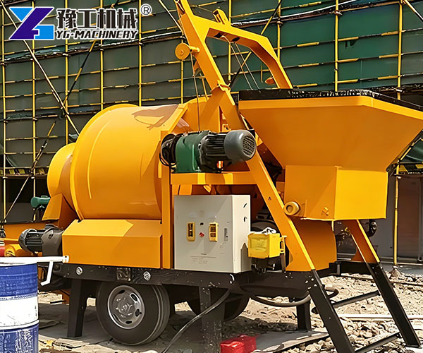 diesel concrete mixer with pump operation
